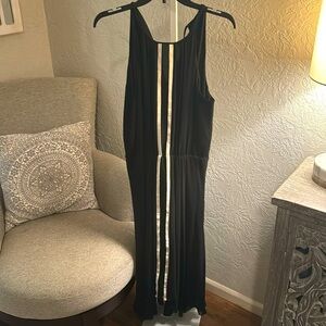 Parker Black and White Silk Maxi Dress
